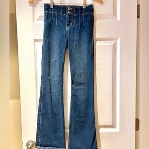 Abercrombie Kids Girls High Rise Flare Jeans - Dark Wash, 9/10 Long